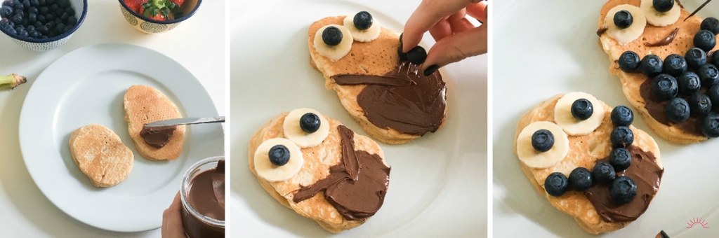 Step by step guide to making Minion themed pancakes