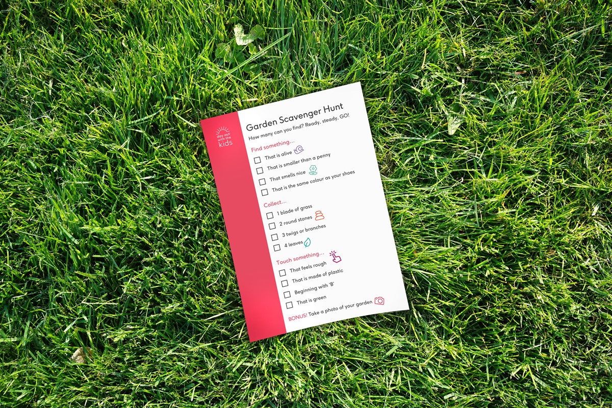 Printable garden scavenger hunt for kids